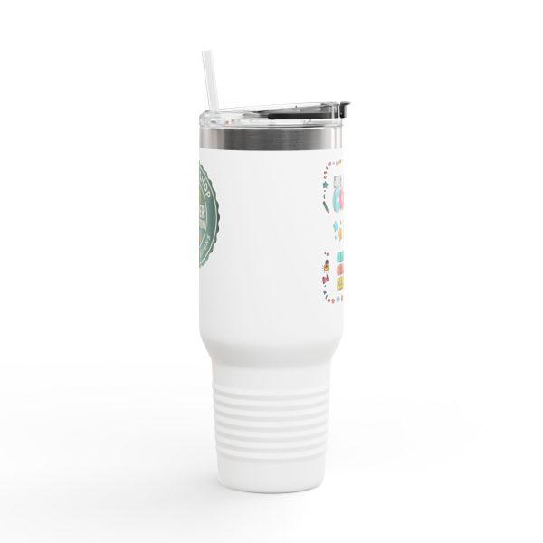 Instructional Coach Insulated Travel Mug, 40oz - Communicate Collaborate Celebrate Design - Image 2