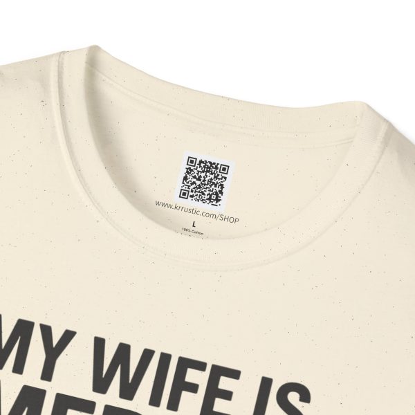 American Revival Unisex Softstyle T-Shirt - 'My Wify Is American' Design - Ideal for Father's Day and Independence Day - Image 19