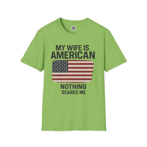 American Revival Unisex Softstyle T-Shirt - 'My Wify Is American' Design - Ideal for Father's Day and Independence Day - Image 37