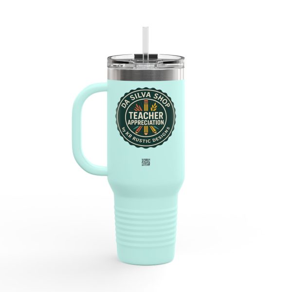 Instructional Coach Insulated Travel Mug, 40oz - Communicate Collaborate Celebrate Design - Image 8