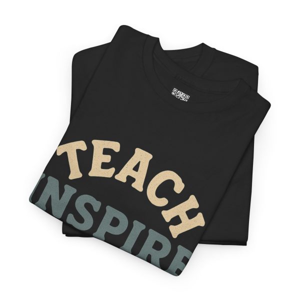 Inspire Teachers Tee - Unisex Heavy Cotton T-Shirt, Teach Inspire Repeat, Gift for Educators, Teacher Appreciation, Classroom Wear - Image 2