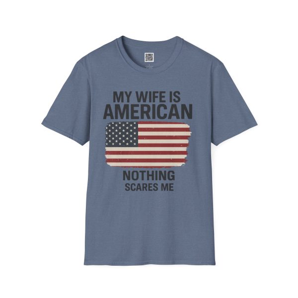 American Revival Unisex Softstyle T-Shirt - 'My Wify Is American' Design - Ideal for Father's Day and Independence Day - Image 49