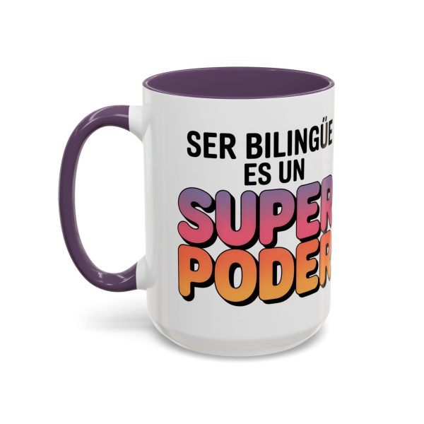 Coffee Mug - Colorful Bilingual 'Ser Bilingüe Es Un Super Poder' Retro Font Teacher Gift - Image 59