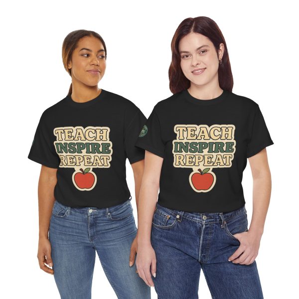 Inspire Teachers Tee - Unisex Heavy Cotton T-Shirt, Teach Inspire Repeat, Gift for Educators, Teacher Appreciation, Classroom Wear - Image 16
