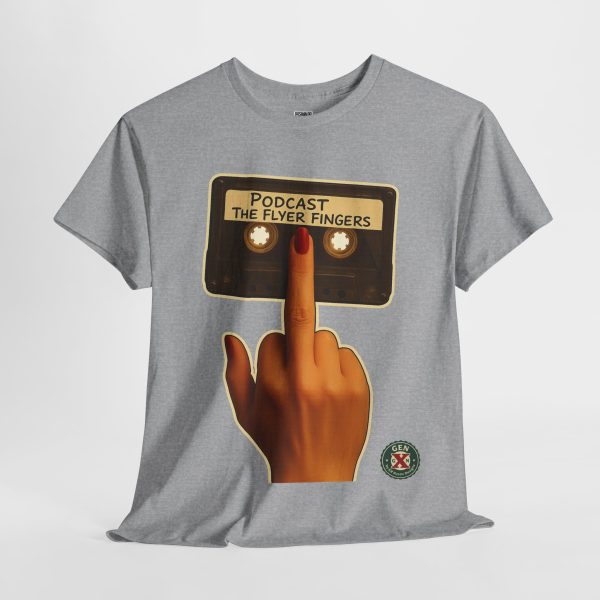 Podcast Flyer Fingers Unisex Tee - Image 6