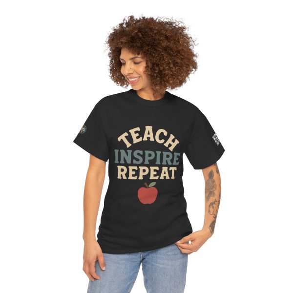 Inspire Teachers Tee - Unisex Heavy Cotton T-Shirt, Teach Inspire Repeat, Gift for Educators, Teacher Appreciation, Classroom Wear - Image 5