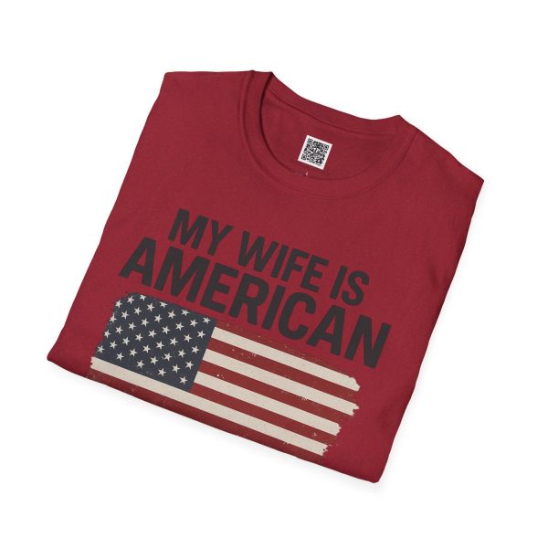 American Revival Unisex Softstyle T-Shirt - 'My Wify Is American' Design - Ideal for Father's Day and Independence Day - Image 64