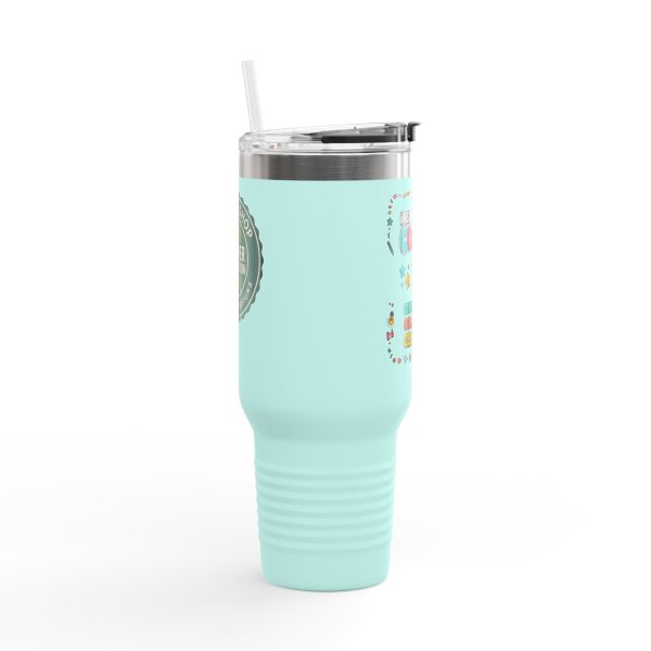 Instructional Coach Insulated Travel Mug, 40oz - Communicate Collaborate Celebrate Design - Image 5