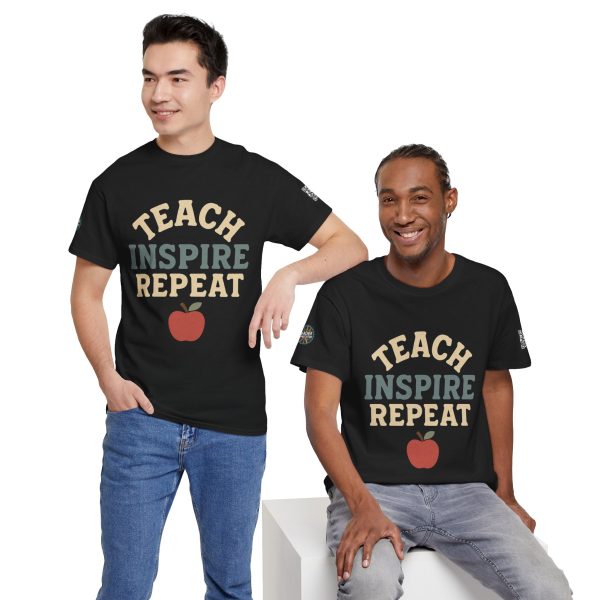 Inspire Teachers Tee - Unisex Heavy Cotton T-Shirt, Teach Inspire Repeat, Gift for Educators, Teacher Appreciation, Classroom Wear - Image 17