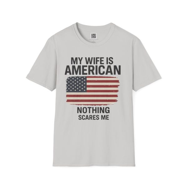 American Revival Unisex Softstyle T-Shirt - 'My Wify Is American' Design - Ideal for Father's Day and Independence Day - Image 9