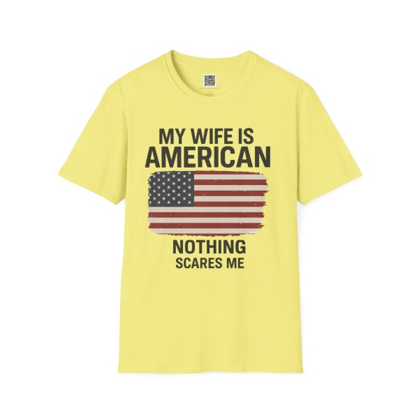 American Revival Unisex Softstyle T-Shirt - 'My Wify Is American' Design - Ideal for Father's Day and Independence Day - Image 21