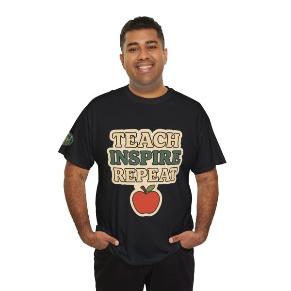 Inspire Teachers Tee - Unisex Heavy Cotton T-Shirt, Teach Inspire Repeat, Gift for Educators, Teacher Appreciation, Classroom Wear - Image 10