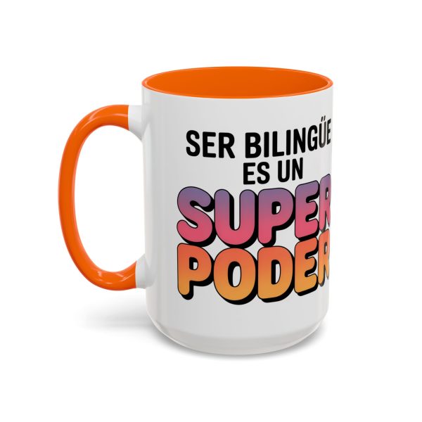 Coffee Mug - Colorful Bilingual 'Ser Bilingüe Es Un Super Poder' Retro Font Teacher Gift - Image 55