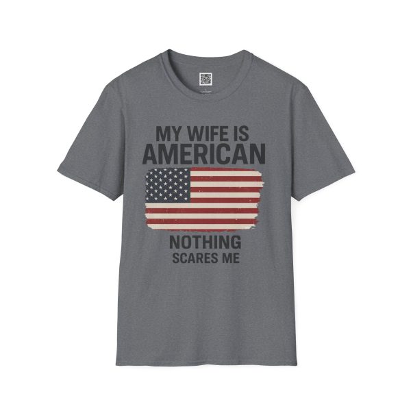 American Revival Unisex Softstyle T-Shirt - 'My Wify Is American' Design - Ideal for Father's Day and Independence Day - Image 45