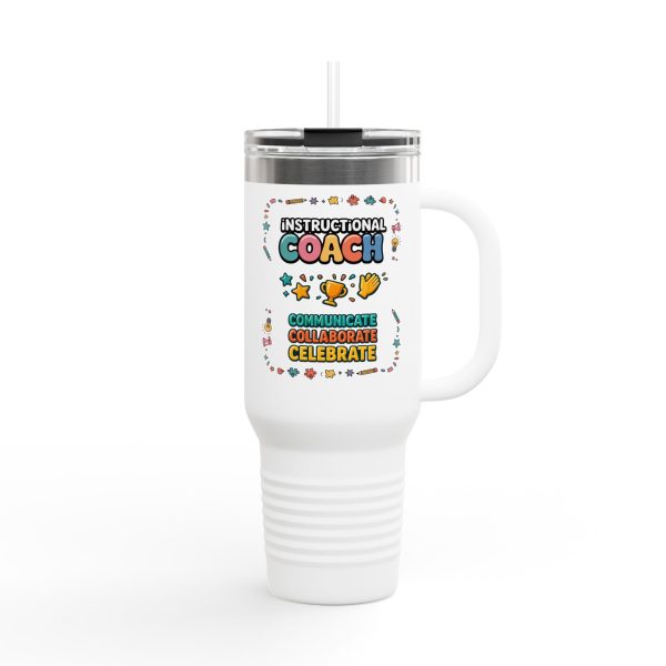 Instructional Coach Insulated Travel Mug, 40oz - Communicate Collaborate Celebrate Design