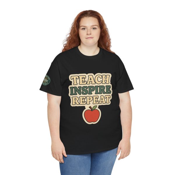 Inspire Teachers Tee - Unisex Heavy Cotton T-Shirt, Teach Inspire Repeat, Gift for Educators, Teacher Appreciation, Classroom Wear - Image 8