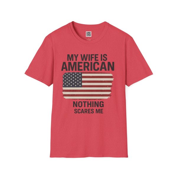 American Revival Unisex Softstyle T-Shirt - 'My Wify Is American' Design - Ideal for Father's Day and Independence Day - Image 53