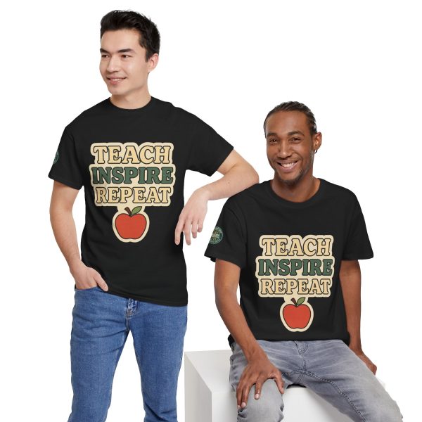 Inspire Teachers Tee - Unisex Heavy Cotton T-Shirt, Teach Inspire Repeat, Gift for Educators, Teacher Appreciation, Classroom Wear - Image 17