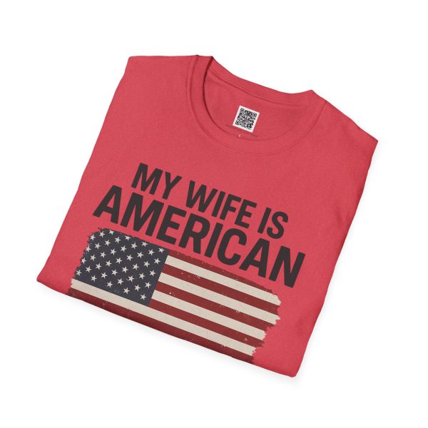 American Revival Unisex Softstyle T-Shirt - 'My Wify Is American' Design - Ideal for Father's Day and Independence Day - Image 56