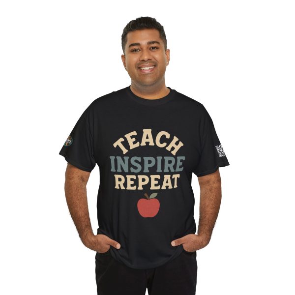 Inspire Teachers Tee - Unisex Heavy Cotton T-Shirt, Teach Inspire Repeat, Gift for Educators, Teacher Appreciation, Classroom Wear - Image 10