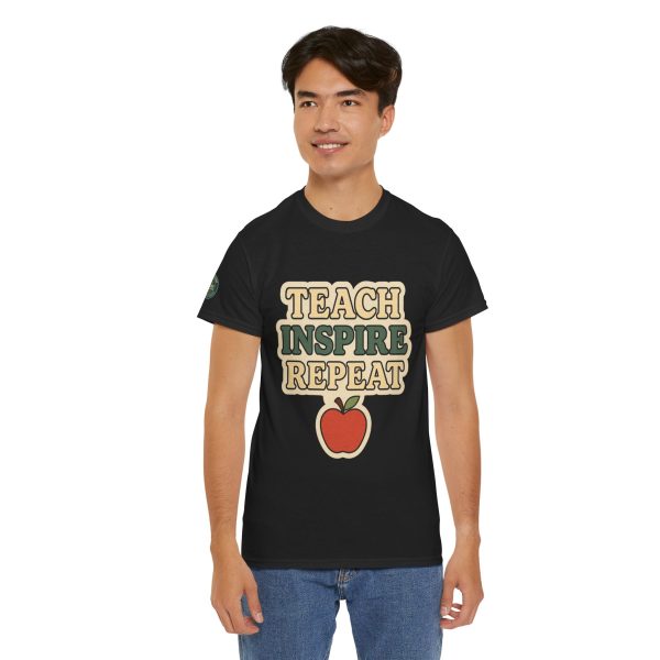 Inspire Teachers Tee - Unisex Heavy Cotton T-Shirt, Teach Inspire Repeat, Gift for Educators, Teacher Appreciation, Classroom Wear - Image 12