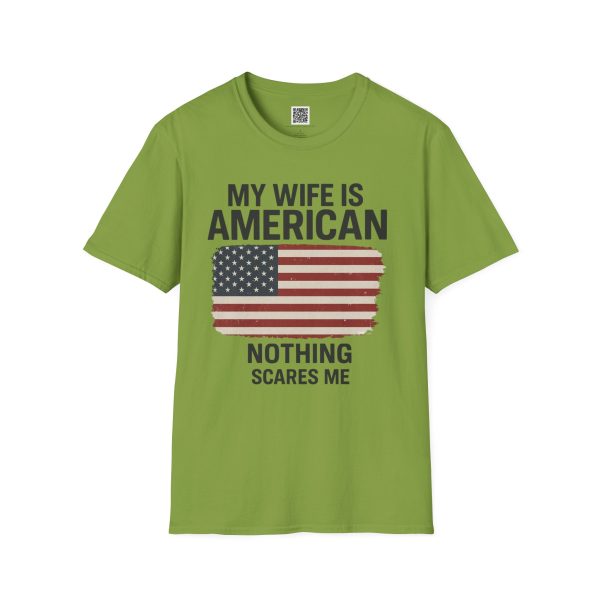 American Revival Unisex Softstyle T-Shirt - 'My Wify Is American' Design - Ideal for Father's Day and Independence Day - Image 41