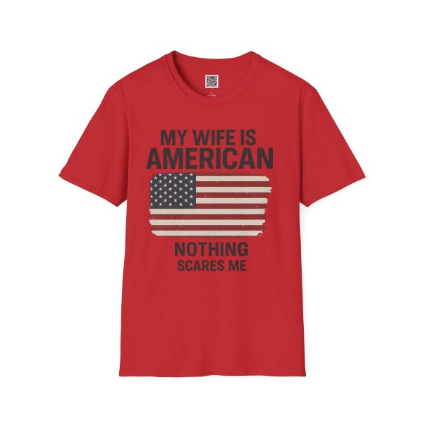American Revival Unisex Softstyle T-Shirt - 'My Wify Is American' Design - Ideal for Father's Day and Independence Day - Image 57