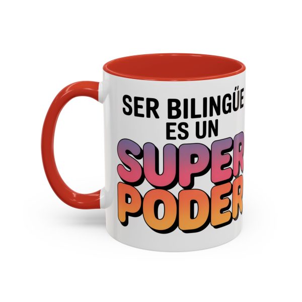 Coffee Mug - Colorful Bilingual 'Ser Bilingüe Es Un Super Poder' Retro Font Teacher Gift - Image 15