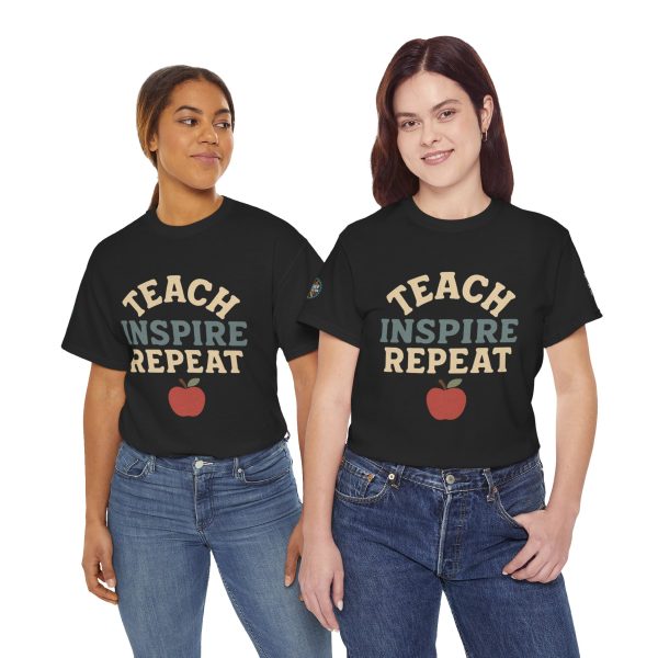 Inspire Teachers Tee - Unisex Heavy Cotton T-Shirt, Teach Inspire Repeat, Gift for Educators, Teacher Appreciation, Classroom Wear - Image 16