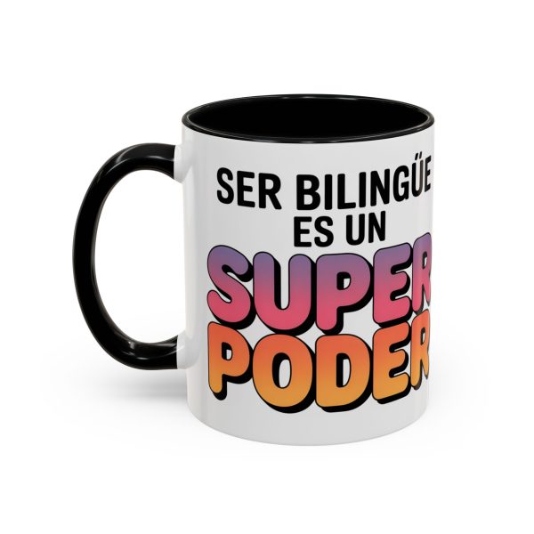 Coffee Mug - Colorful Bilingual 'Ser Bilingüe Es Un Super Poder' Retro Font Teacher Gift - Image 3