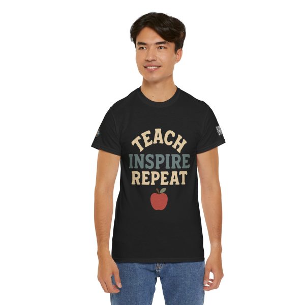 Inspire Teachers Tee - Unisex Heavy Cotton T-Shirt, Teach Inspire Repeat, Gift for Educators, Teacher Appreciation, Classroom Wear - Image 12