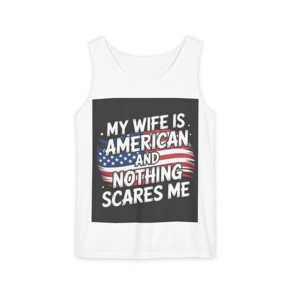 My Wife Is American – Patriotic Tank Top for Proud Husbands, Fourth of July BBQ, Memorial Day Apparel