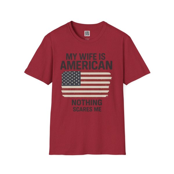 American Revival Unisex Softstyle T-Shirt - 'My Wify Is American' Design - Ideal for Father's Day and Independence Day - Image 61