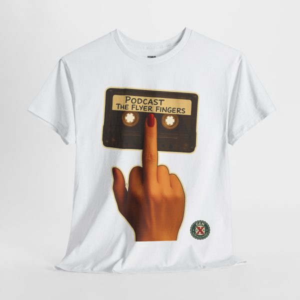 Podcast Flyer Fingers Unisex Tee - Image 2