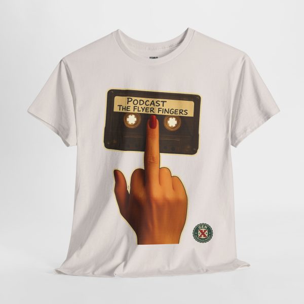 Podcast Flyer Fingers Unisex Tee - Image 4