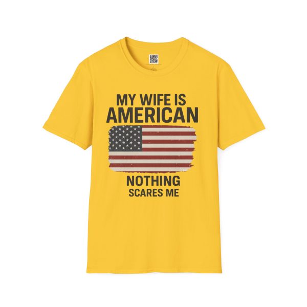 American Revival Unisex Softstyle T-Shirt - 'My Wify Is American' Design - Ideal for Father's Day and Independence Day - Image 29