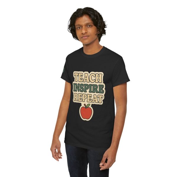 Inspire Teachers Tee - Unisex Heavy Cotton T-Shirt, Teach Inspire Repeat, Gift for Educators, Teacher Appreciation, Classroom Wear - Image 11