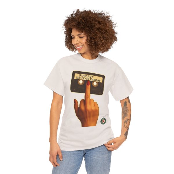 Podcast Flyer Fingers Unisex Tee - Image 3