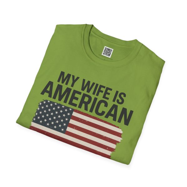 American Revival Unisex Softstyle T-Shirt - 'My Wify Is American' Design - Ideal for Father's Day and Independence Day - Image 44