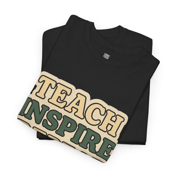 Inspire Teachers Tee - Unisex Heavy Cotton T-Shirt, Teach Inspire Repeat, Gift for Educators, Teacher Appreciation, Classroom Wear - Image 2