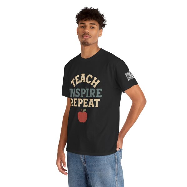 Inspire Teachers Tee - Unisex Heavy Cotton T-Shirt, Teach Inspire Repeat, Gift for Educators, Teacher Appreciation, Classroom Wear - Image 7
