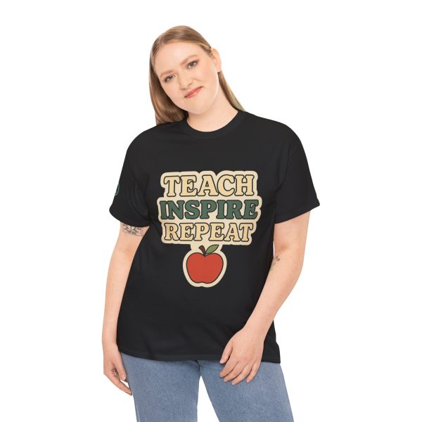 Inspire Teachers Tee - Unisex Heavy Cotton T-Shirt, Teach Inspire Repeat, Gift for Educators, Teacher Appreciation, Classroom Wear - Image 6