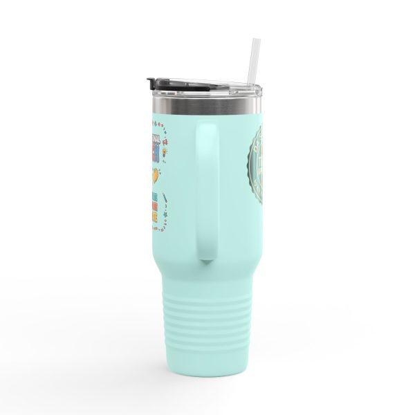 Instructional Coach Insulated Travel Mug, 40oz - Communicate Collaborate Celebrate Design - Image 7