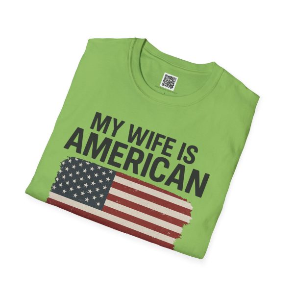 American Revival Unisex Softstyle T-Shirt - 'My Wify Is American' Design - Ideal for Father's Day and Independence Day - Image 40