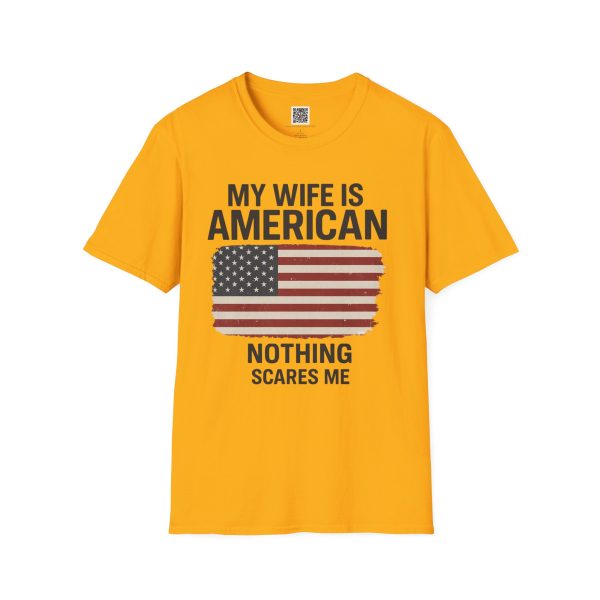 American Revival Unisex Softstyle T-Shirt - 'My Wify Is American' Design - Ideal for Father's Day and Independence Day - Image 13