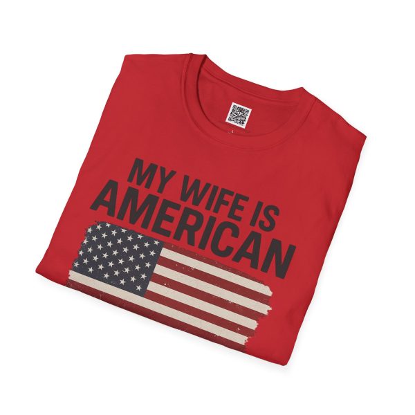 American Revival Unisex Softstyle T-Shirt - 'My Wify Is American' Design - Ideal for Father's Day and Independence Day - Image 60
