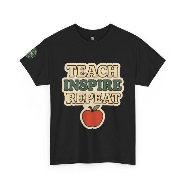 Inspire Teachers Tee - Unisex Heavy Cotton T-Shirt, Teach Inspire Repeat, Gift for Educators, Teacher Appreciation, Classroom Wear