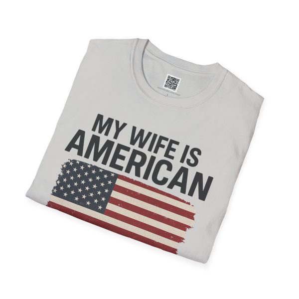 American Revival Unisex Softstyle T-Shirt - 'My Wify Is American' Design - Ideal for Father's Day and Independence Day - Image 12