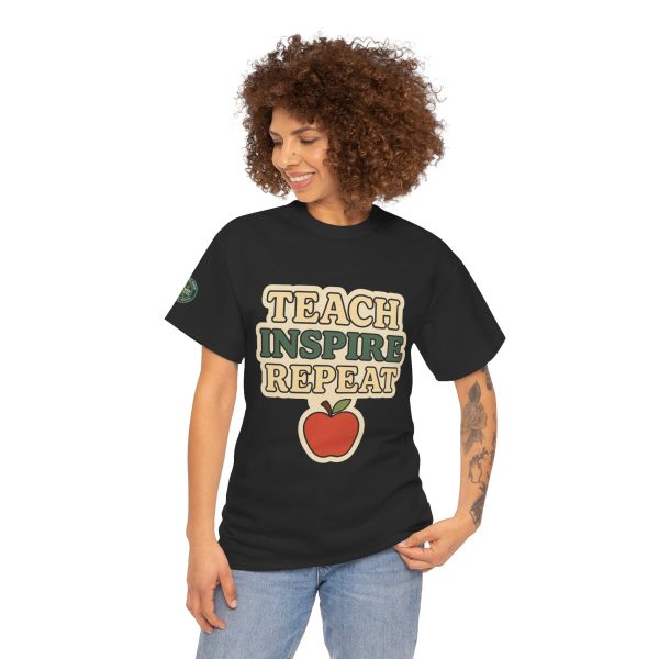 Inspire Teachers Tee - Unisex Heavy Cotton T-Shirt, Teach Inspire Repeat, Gift for Educators, Teacher Appreciation, Classroom Wear - Image 5