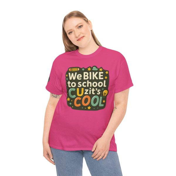IES Principals Biking Tee, Unisex Cotton T-Shirt - Image 4